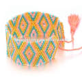 Wild fashionable wholesale bohemian jewelry designers orange color Rope&Seed Beads bracelet